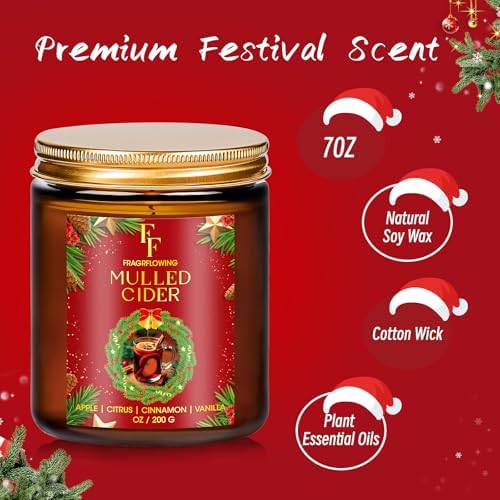 Christmas Candle, Mulled Cider Scented Candles for Home, Holiday