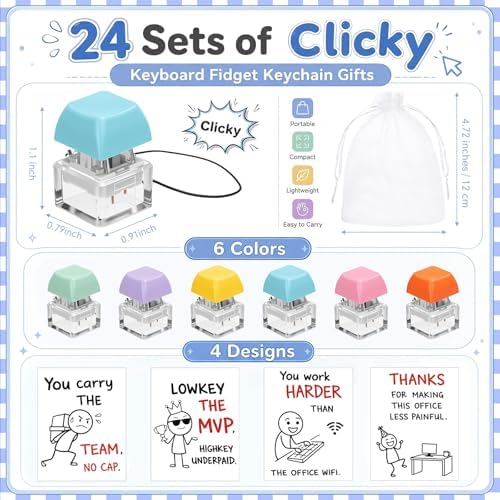 Yuntau 24 Set Inspirational Motivational Gifts Keyboard Fidget
