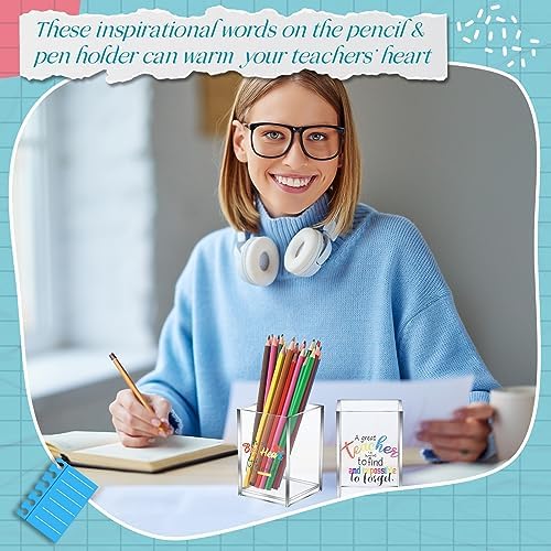 Cholemy 10 Pack Teacher Appreciation Gifts Bulk Pencil Holders, Clear