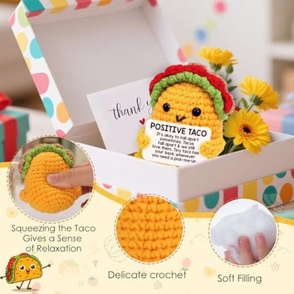 Positive Crochet Taco Christmas Birthday Gifts for Women Men Stocking