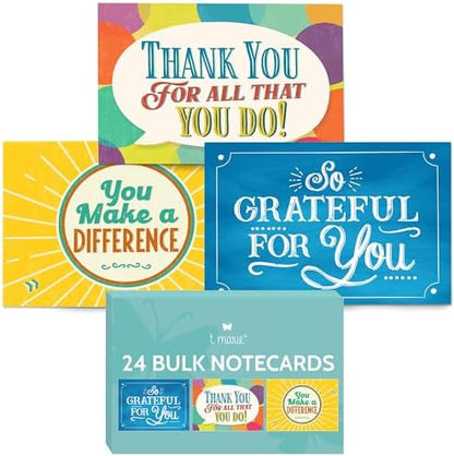 24 Appreciation Cards with Envelopes - Team Gifts, Teacher Gifts Bulk