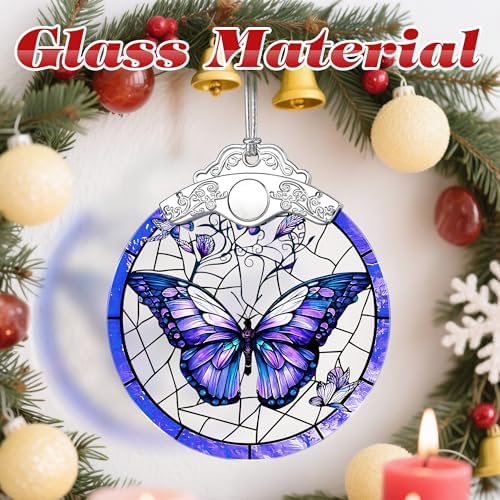 Butterfly Ornament, Stained Glass Christmas Decorations, Christmas