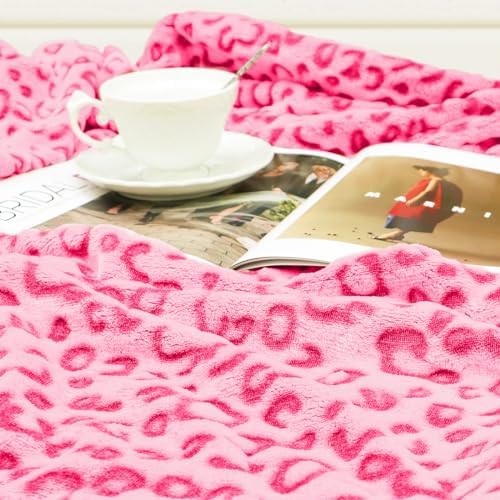 Pink Throw Blanket for Girls, Warm Soft Fuzzy Cute Small Fleece