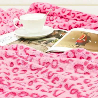 Pink Throw Blanket for Girls, Warm Soft Fuzzy Cute Small Fleece