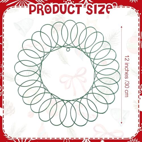 Fullhawl Christmas Card Holder Spiral Metal Wreath with Red Bow