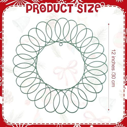 Fullhawl Christmas Card Holder Spiral Metal Wreath with Red Bow