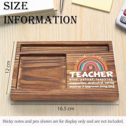 Teacher Gift Sticky Note Holder Appreciation Thank You Gift Wooden