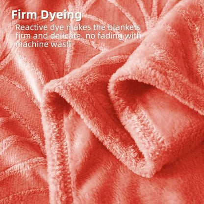 Whale Flotilla Soft Flannel Fleece Throw Blanket for Couch, Coral