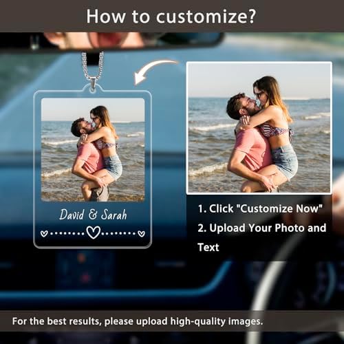 TEQUAN Custom Photo Car Charm Ornament, Couple Style