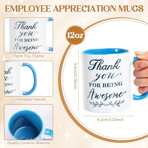 LemonRoad 6 Set Employee Appreciation Gifts 12 oz Thank You Mug and