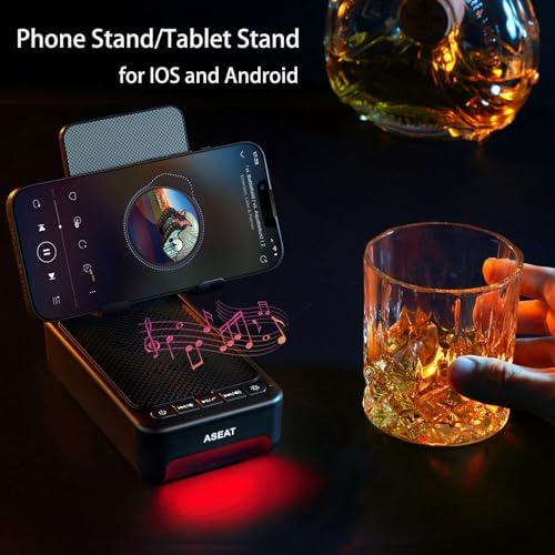 Gifts for Men Him, Cell Phone Stand with Bluetooth Speaker&Led Color