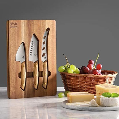 Cangshan 1027327 3-Piece Olive Wood Cheese Knife Set with Acacia