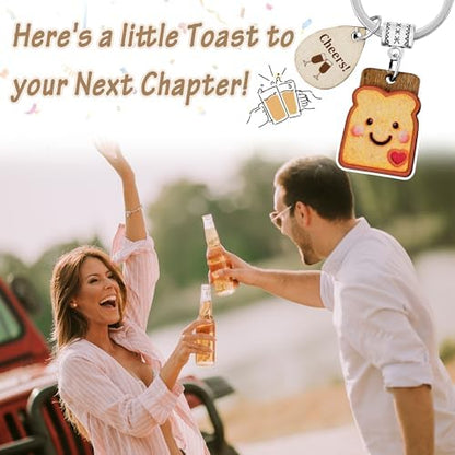 PEALICIOUS Toast Keychain for Girls New Beginnings Congratulations