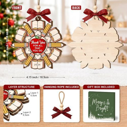 Teacher Christmas Ornament 2026 - Thank You Gifts for Teachers