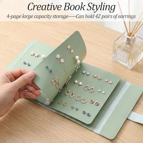 Earring Holder Organizer with Foldable Book Design Stud Jewelry Travel
