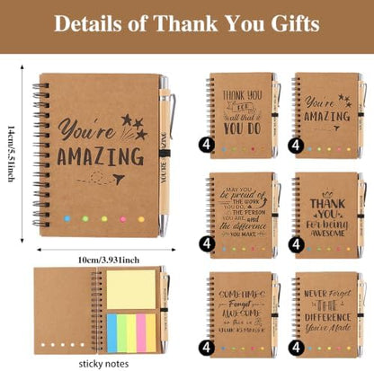 72 Pcs 24 Sets Employee Teacher Appreciation Gifts Bulk for Coworker