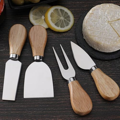 Linwnil Mini Cheese Knife Set with wood Handle - Stainless Steel