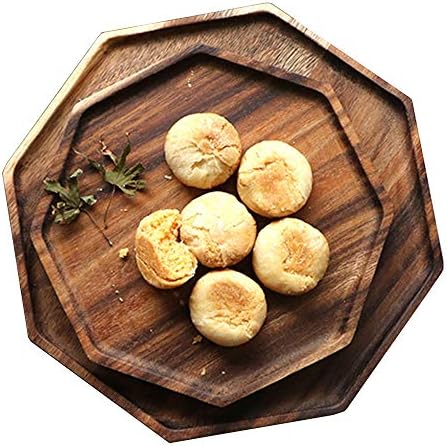 2 Acacia Wooden Trays Serving Platter Cheese Veggie Round Charcuterie