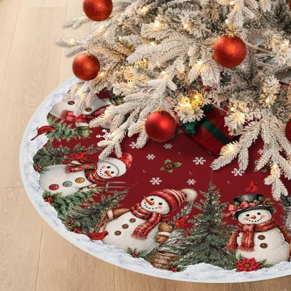 Christmas Snowman Tree Skirt 48 Inches