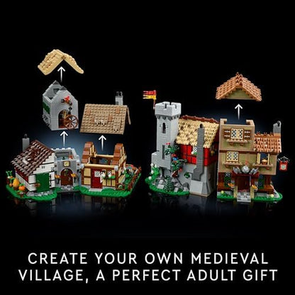 LEGO Icons Medieval Town Square Building Set for Adults - Office or