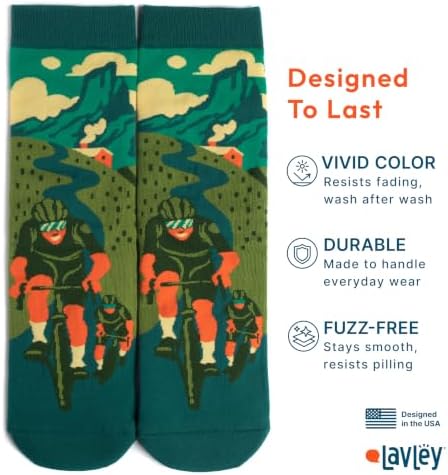Lavley Bike Socks Funny Gifts for Cyclists and Bicycle Lovers Men and