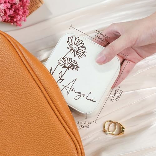 Corissy Personalized Jewelry Box for Women, Custom Travel Jewelry Case