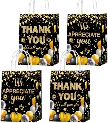 cocokawats 16 Pcs We Appreciate You Gift Bag Thank You Goodie Bags for