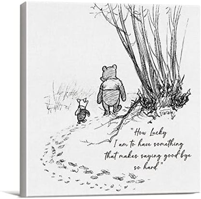 Cute Bear Gifts How Lucky I am Wall Art Framed Picture (8x8 Inch)