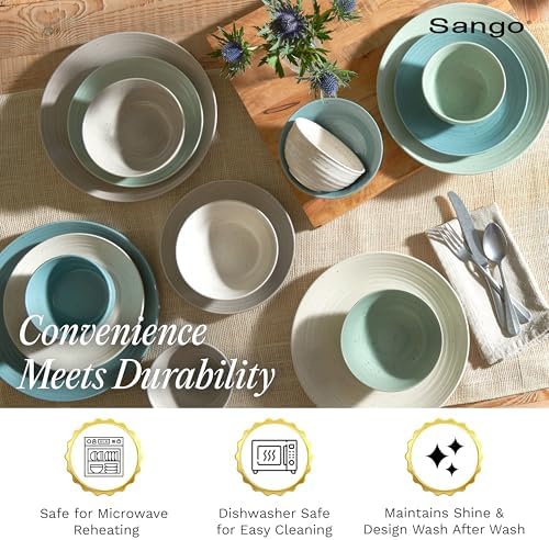 Sango Siterra Artist's Blend 16-Piece Stoneware Dinnerware Set for 4