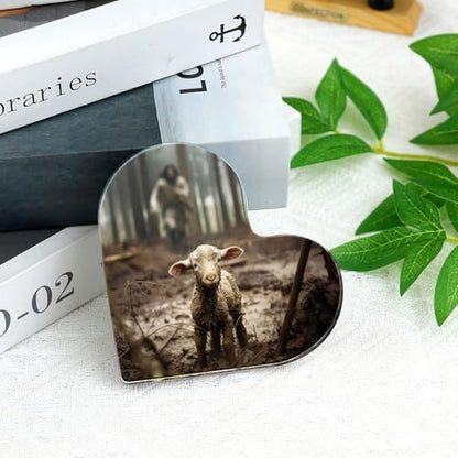 Christian Jesus and Lamb Decor,Spiritual Thank you Christian Gifts for