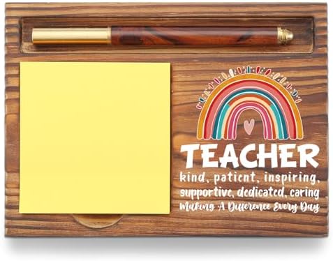 Teacher Gift Sticky Note Holder Appreciation Thank You Gift Wooden