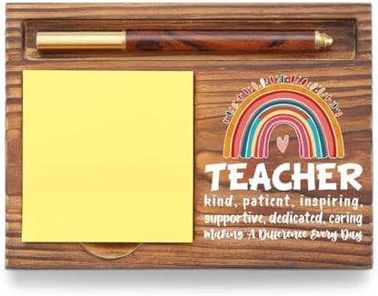 Teacher Gift Sticky Note Holder Appreciation Thank You Gift Wooden