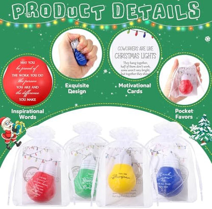 Landical 40 Set Christmas Coworker Gifts Light Bulb Keychain, 4 Styles