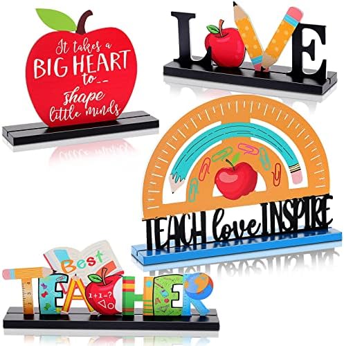 Yulejo 4 Pcs Teacher Appreciation Table Centerpieces Back to School