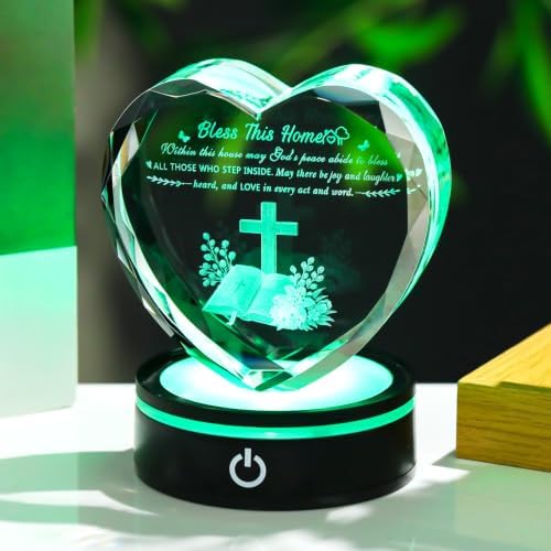 Ornalrist Crystal Heart House Warming Gifts New Home Religious for