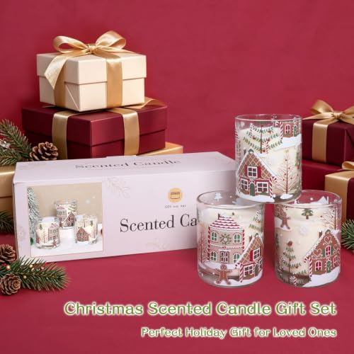 Jar Candles Scented Set of 3 Christmas Gingerbread Scented Candle