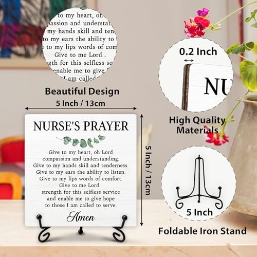 Nurse Gifts for Women, Cute Office Decor, Nurse's Prayer Wooden Sign