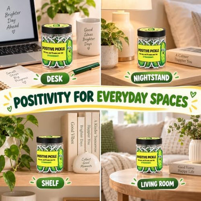 DEARMINE 60 Positive Pickle Cards Jar, Birthday Gifts for Women