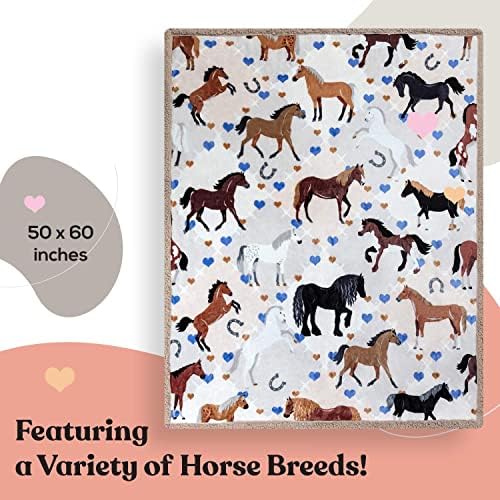 Horse Blanket for Girls, 50x60 Soft and Cozy Horse Throw Blanket for