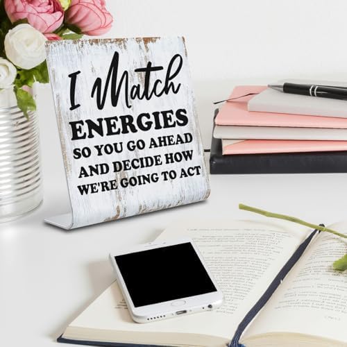 Funny Desk Signs for Women Men Office, Work Humor Decor Cubicle