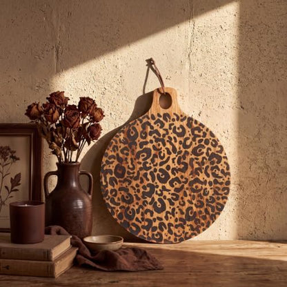 Nuenen Leopard Print Cutting Board, Cheetah Kitchen Dinnerware Serving