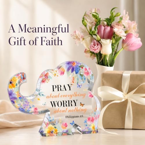 Christian Elephant Acrylic Inspirational Bible Verse Sign