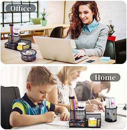 Mesh Pen Holder for Desk Pencil Holders 5 Pieces Desk Organizer Office