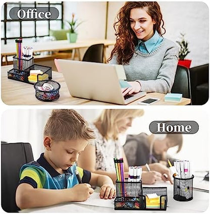 Mesh Pen Holder for Desk Pencil Holders 5 Pieces Desk Organizer Office