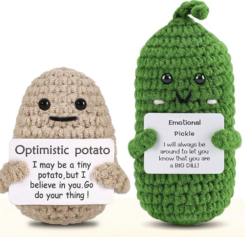 PinCute 2PCS Emotional Crochet Potato Pickle Birthday Gifts Her/Him