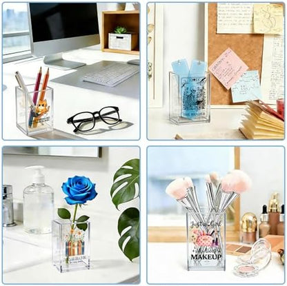 Teacher Helping Little Minds Grow Acrylic Organizer Pencil Pen Holder