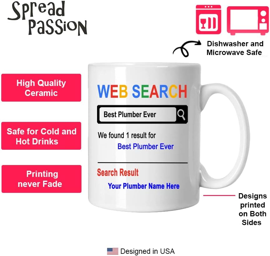 SpreadPassion Personalized Mug, Best Plumber Ever, Gift for Plumber