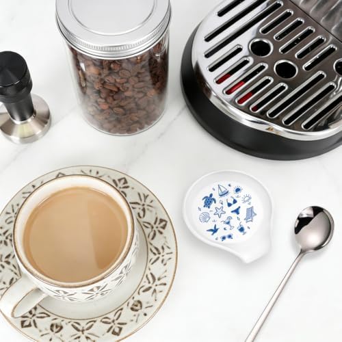 Ocean Ceramic Spoon Rest for Stove Top 3.4 x 3.4 x 0.7 Inch Spoon