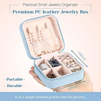 Hicarer 4 Pcs Travel Jewelry Boxes, PU Leather Portable Organizer