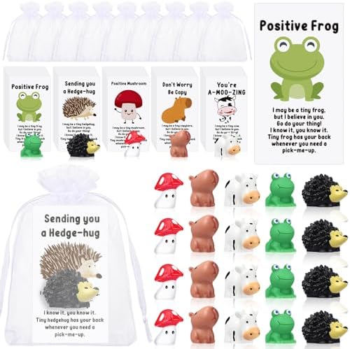 Fumete 25 Set Employee Appreciation Gift Bulk, Resin Animal, Pun Card